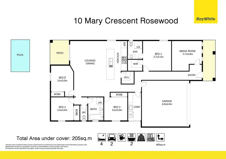 Floorplan of Homely house listing, 10 Mary Crescent, Rosewood QLD 4340