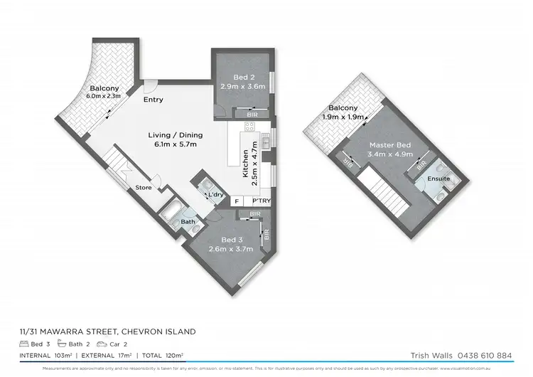 Floorplan of Homely apartment listing, 11/31-33 Mawarra Street, Chevron Island QLD 4217