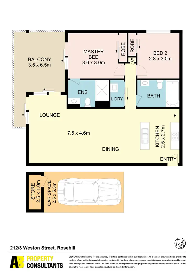 Floorplan of Homely unit listing, 212/3 Weston Street, Rosehill NSW 2142