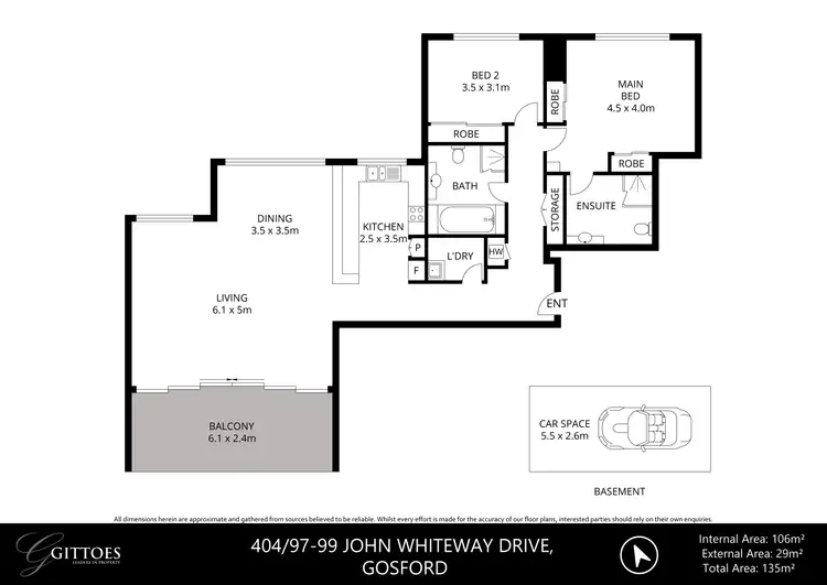 Floorplan of Homely unit listing, 404/97-99 John Whiteway Drive, Gosford NSW 2250