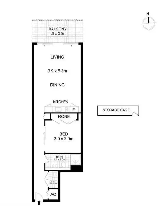 Floorplan of Homely apartment listing, 30/60-70 William Street, Woolloomooloo NSW 2011