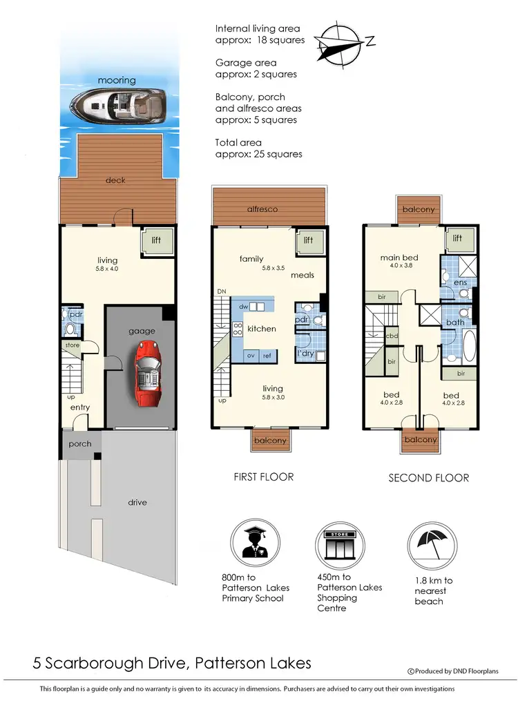 Floorplan of Homely house listing, 5 Scarborough Drive, Patterson Lakes VIC 3197