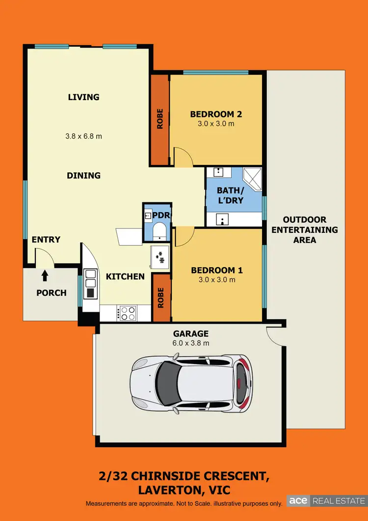 Floorplan of Homely unit listing, 2/32 Chirnside Crescent, Laverton VIC 3028