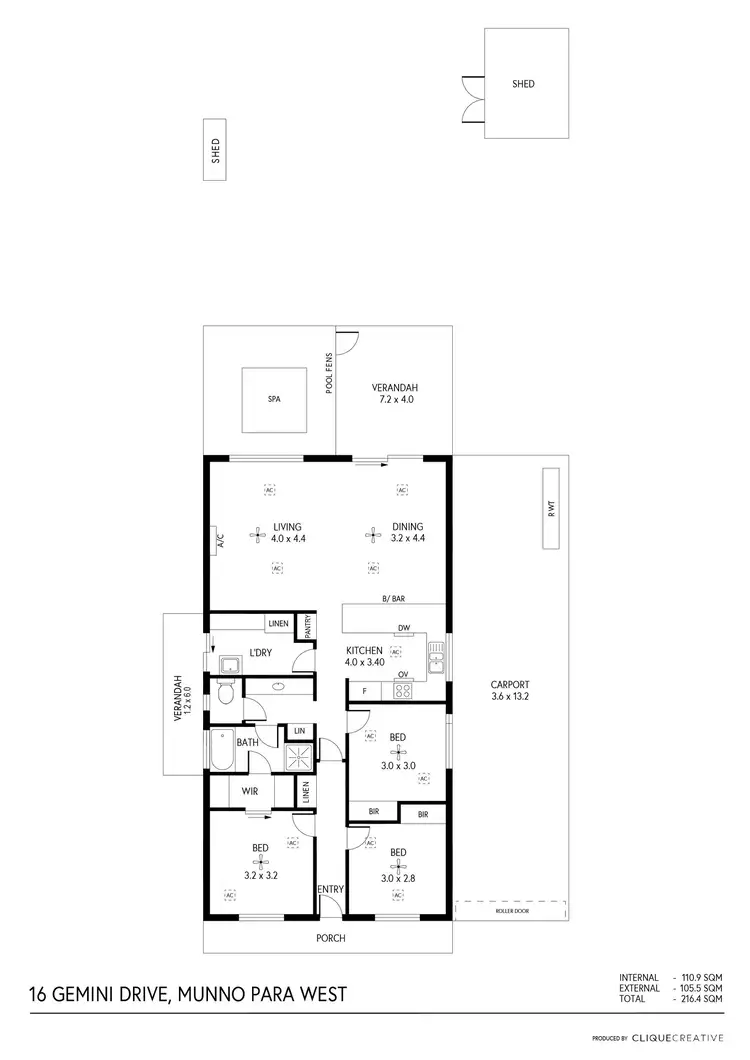 Floorplan of Homely house listing, 16 Gemini Drive, Munno Para West SA 5115