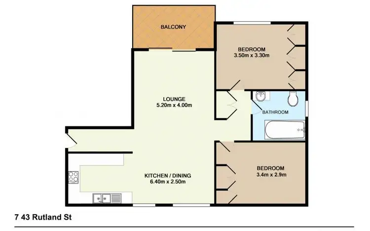 Floorplan of Homely apartment listing, 7/43 Rutland Street, Coorparoo QLD 4151