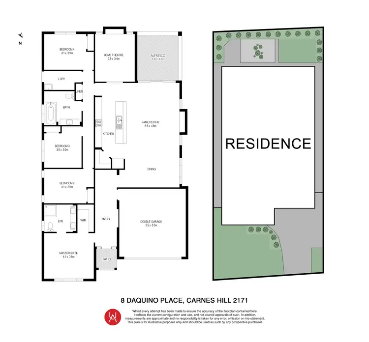 Floorplan of Homely house listing, 8 Daquino Place, Carnes Hill NSW 2171