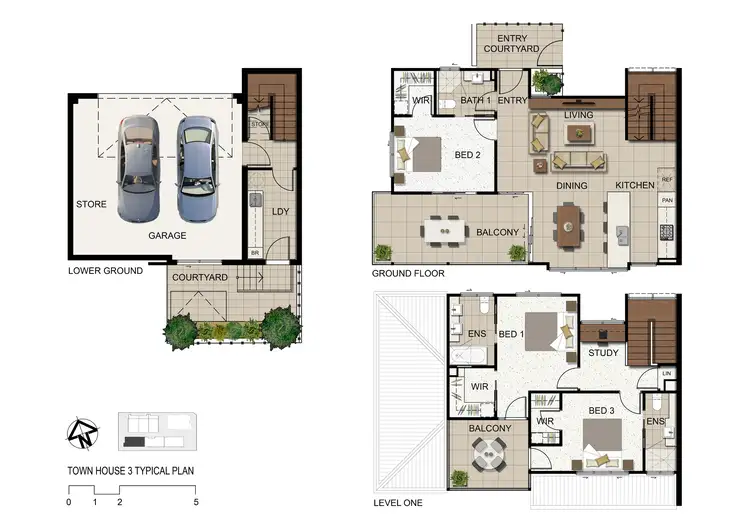 Floorplan of Homely townhouse listing, 3/24 Down Street, Bowen Hills QLD 4006