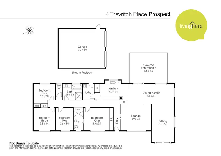 Floorplan of Homely house listing, 4 Trevritch Place, Prospect TAS 7250