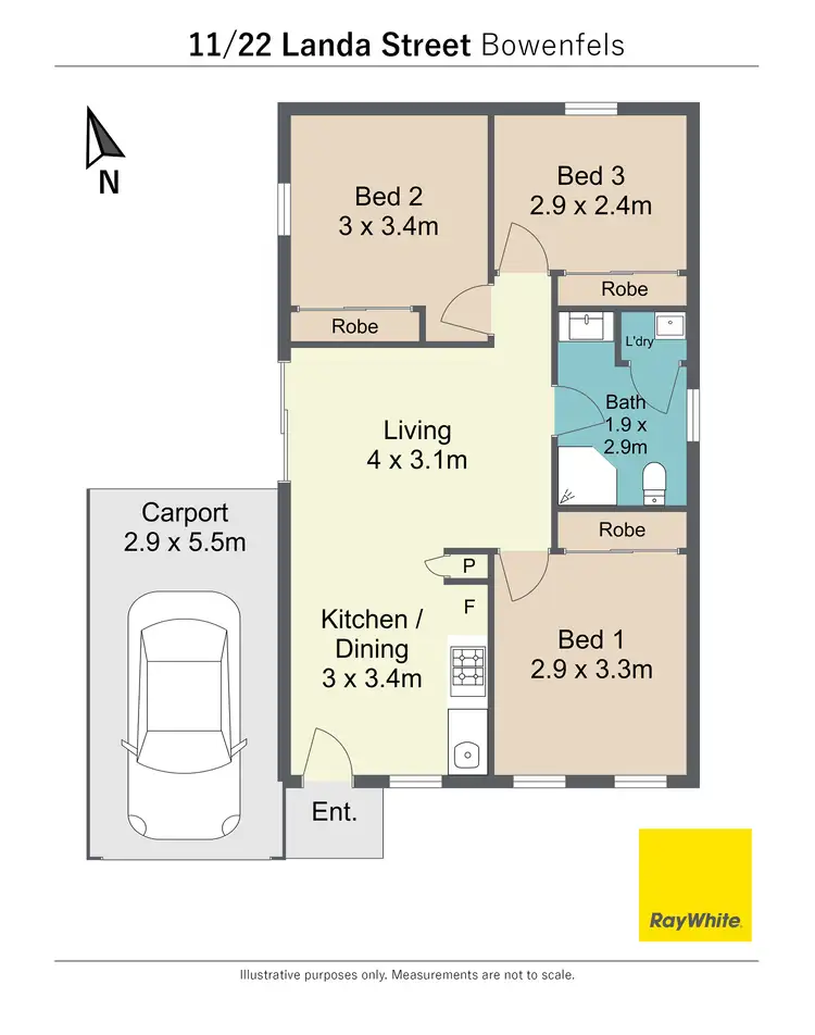 Floorplan of Homely townhouse listing, 11/22 Landa Street, Lithgow NSW 2790