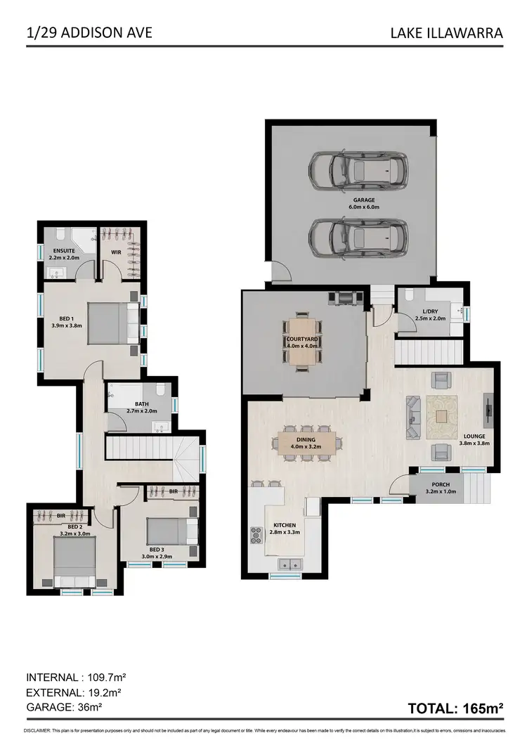 Floorplan of Homely townhouse listing, 1/29 Addison Avenue, Lake Illawarra NSW 2528