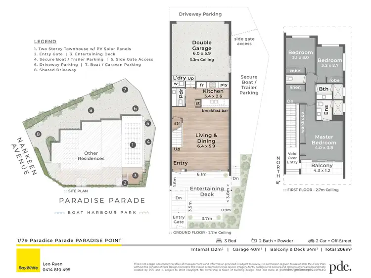 Floorplan of Homely townhouse listing, 1/79 Paradise Parade, Paradise Point QLD 4216
