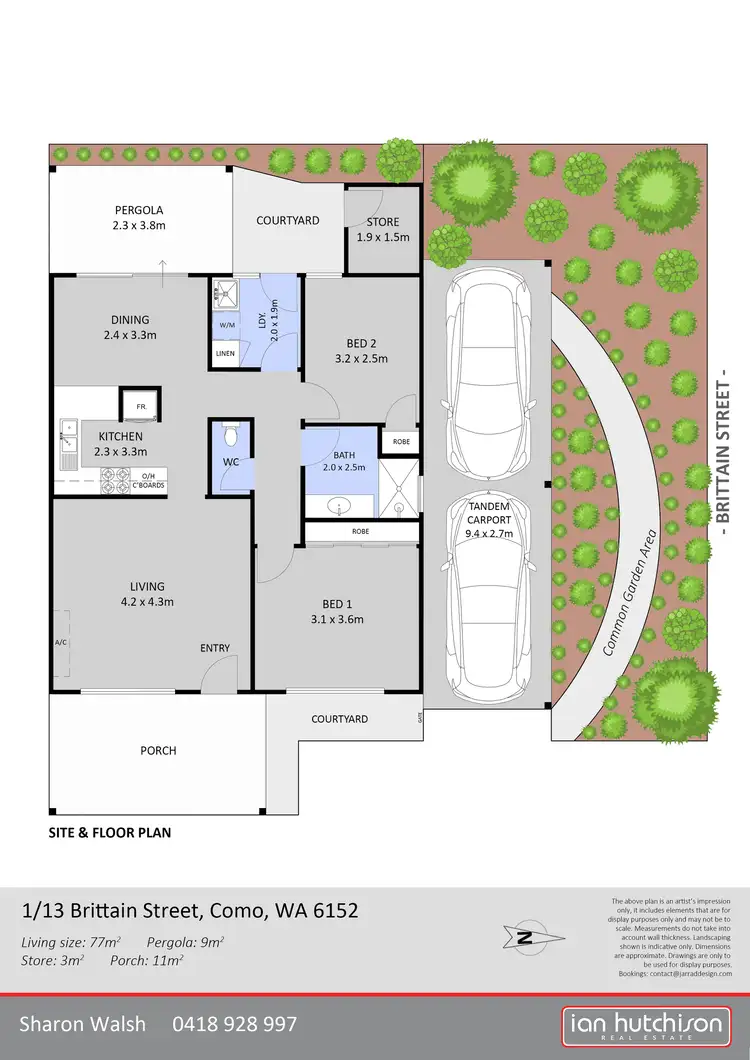 Floorplan of Homely villa listing, 1/13 Brittain Street, Como WA 6152