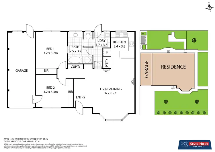 Floorplan of Homely unit listing, 1/39 Knight Street, Shepparton VIC 3630