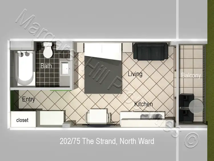 Floorplan of Homely unit listing, 202/75 The Strand, North Ward QLD 4810
