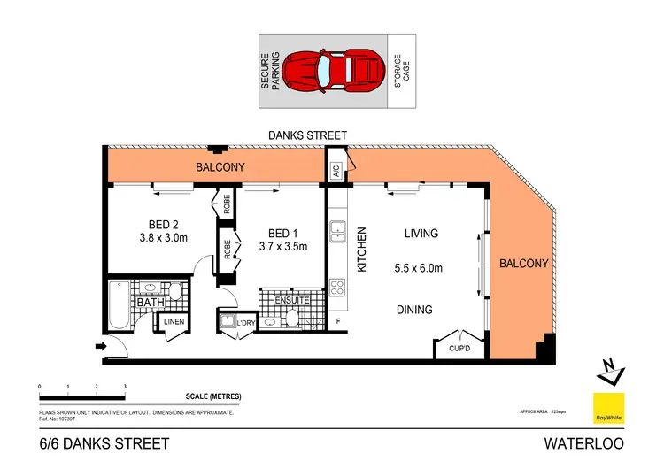 Floorplan of Homely apartment listing, 6/6 Danks Street, Waterloo NSW 2017