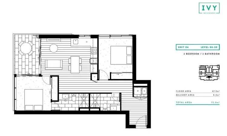 Floorplan of Homely apartment listing, 10904/22 Merivale Street, South Brisbane QLD 4101