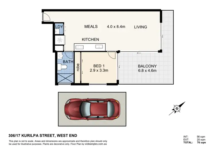 Floorplan of Homely apartment listing, 306/17-19 Kurilpa Street, West End QLD 4101