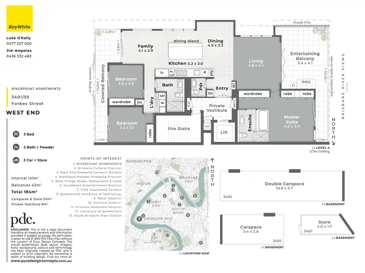 Floorplan of Homely apartment listing, 3401/55 Forbes Street, West End QLD 4101