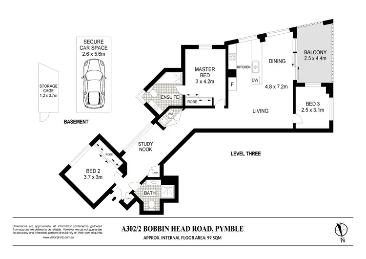 Floorplan of Homely apartment listing, A302/2 Bobbin Head Road, Pymble NSW 2073