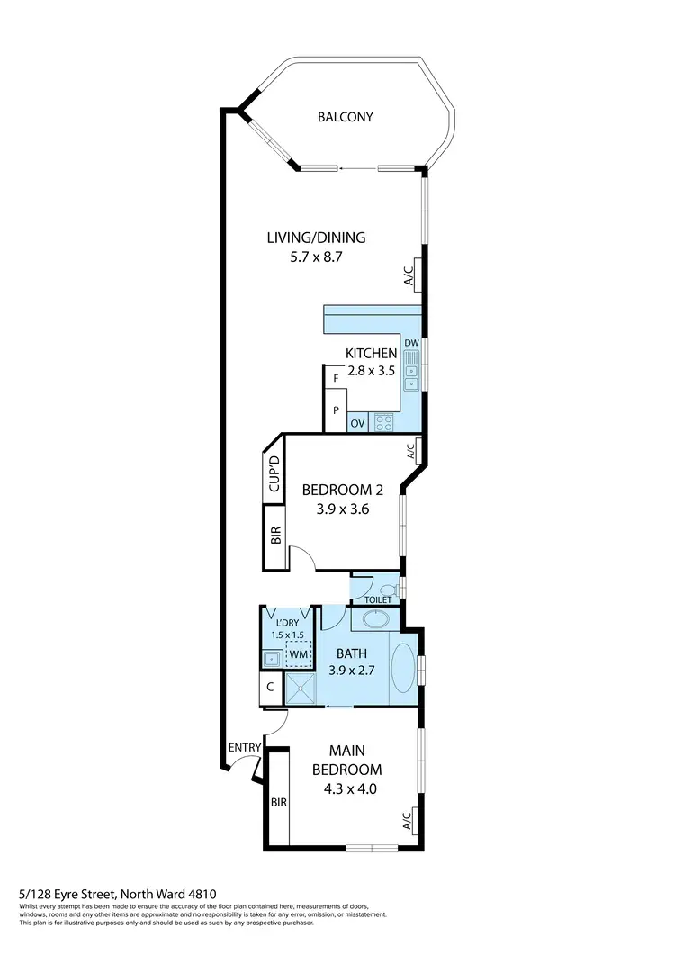 Floorplan of Homely unit listing, 5/128 Eyre Street, North Ward QLD 4810