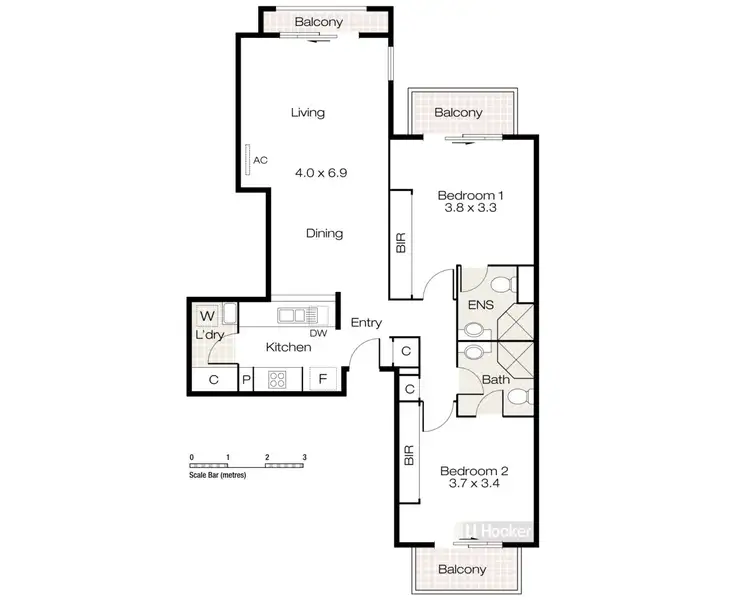 Floorplan of Homely apartment listing, 4/26 Saunders Street, East Perth WA 6004