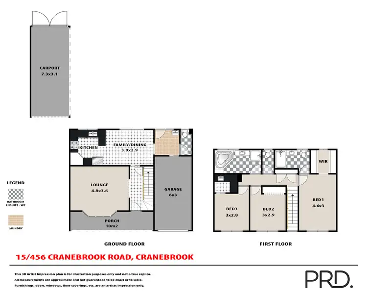 Floorplan of Homely townhouse listing, 15/456 Cranebrook Road, Cranebrook NSW 2749