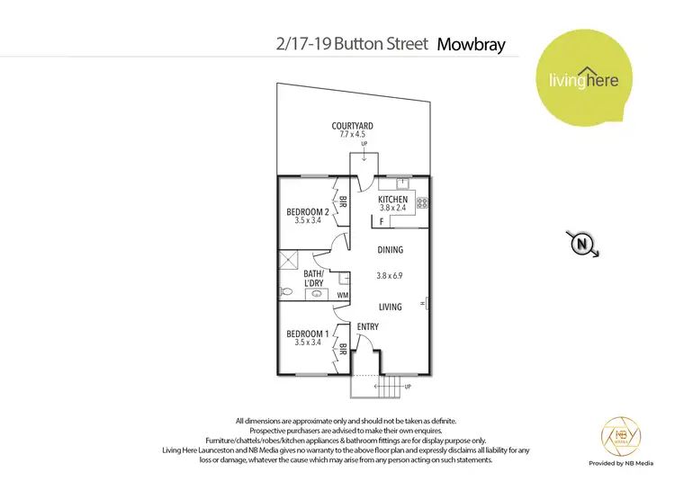 Floorplan of Homely unit listing, 2/17-19 Button Street, Mowbray TAS 7248