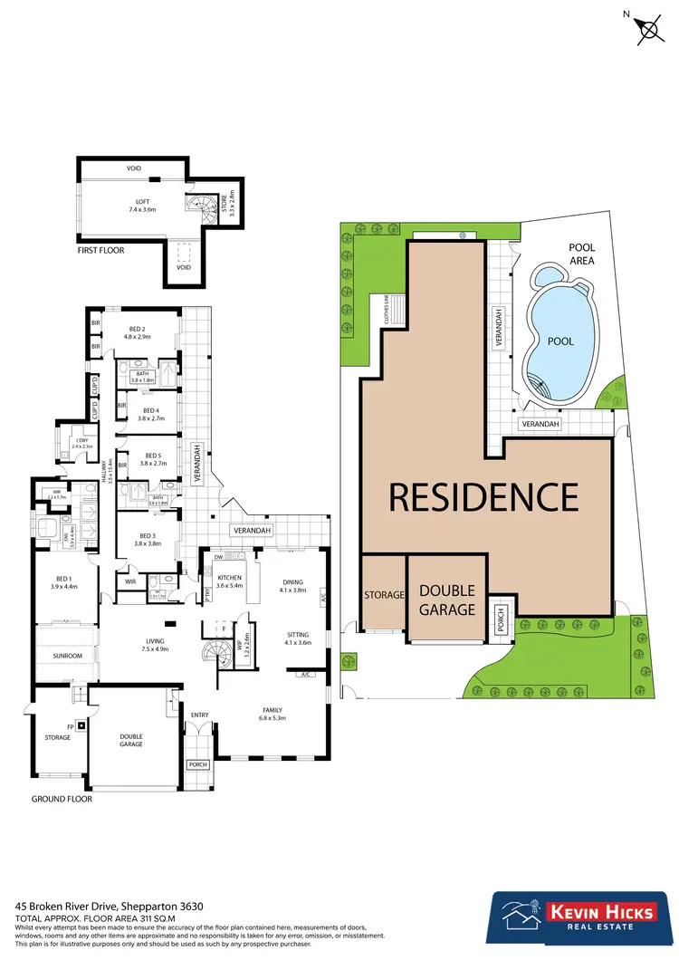 Floorplan of Homely house listing, 45 Broken River Drive, Shepparton VIC 3630