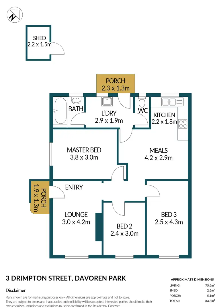Floorplan of Homely house listing, 3 Drimpton Street, Davoren Park SA 5113