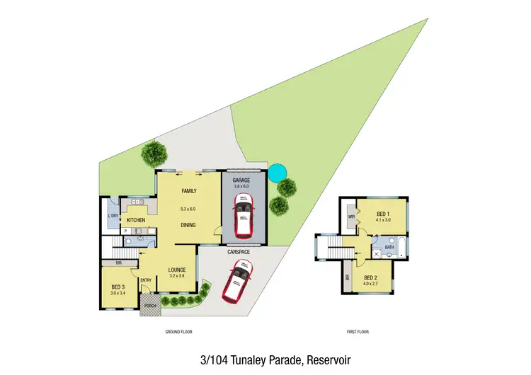 Floorplan of Homely townhouse listing, 3/104 Tunaley Parade, Reservoir VIC 3073