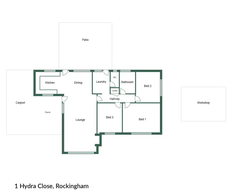 Floorplan of Homely house listing, 1 Hydra Close, Rockingham WA 6168