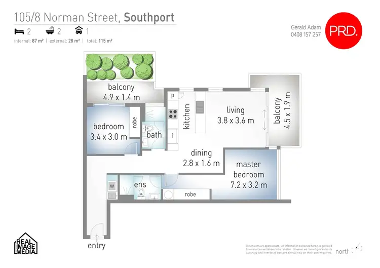 Floorplan of Homely unit listing, 105/8 Norman Street, Southport QLD 4215