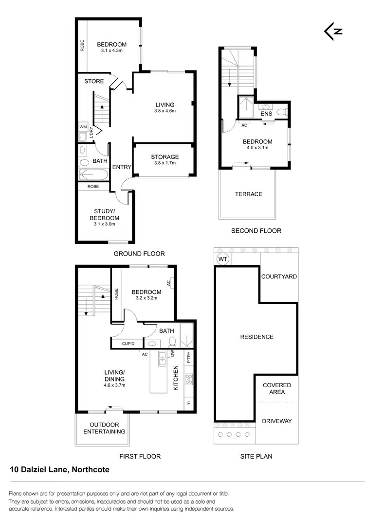 Floorplan of Homely house listing, 10 Dalziel Lane, Northcote VIC 3070