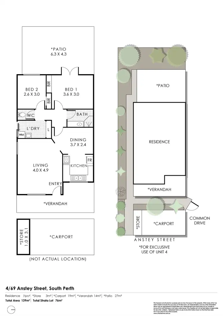 Floorplan of Homely villa listing, 4/69 Anstey Street, South Perth WA 6151