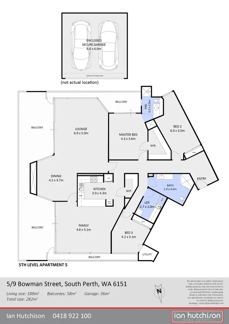 Floorplan of Homely apartment listing, 5/9 Bowman Street, South Perth WA 6151