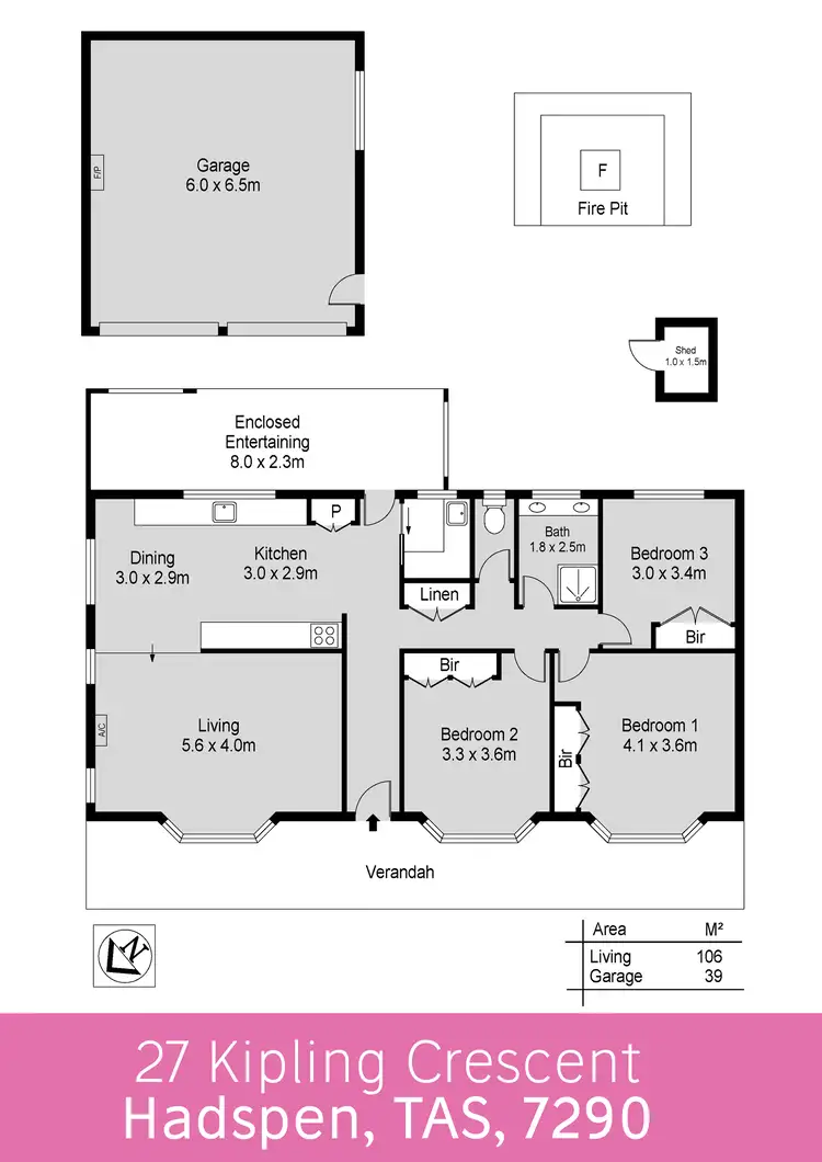 Floorplan of Homely house listing, 27 Kipling Crescent, Hadspen TAS 7290
