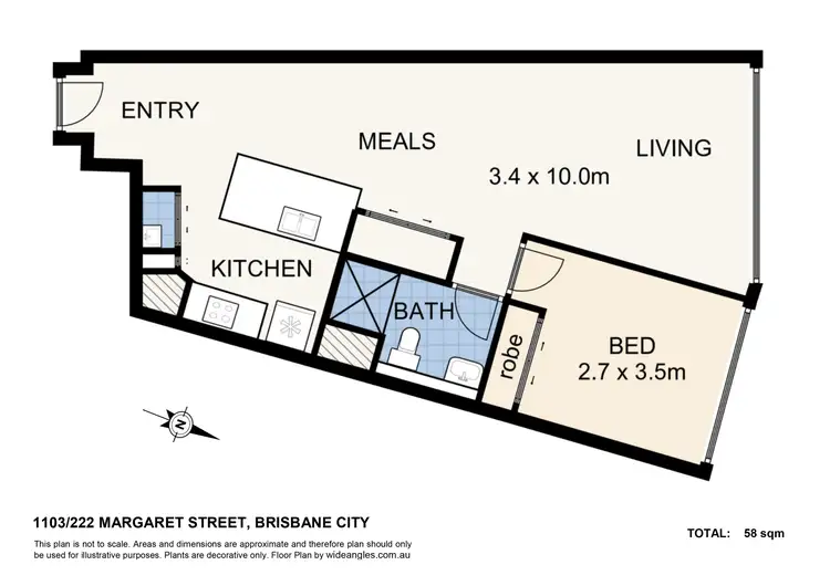 Floorplan of Homely apartment listing, 1103/222 Margaret Street, Brisbane City QLD 4000