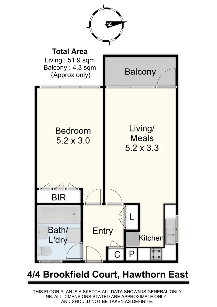 Floorplan of Homely apartment listing, 4/4 Brookfield Court, Hawthorn East VIC 3123