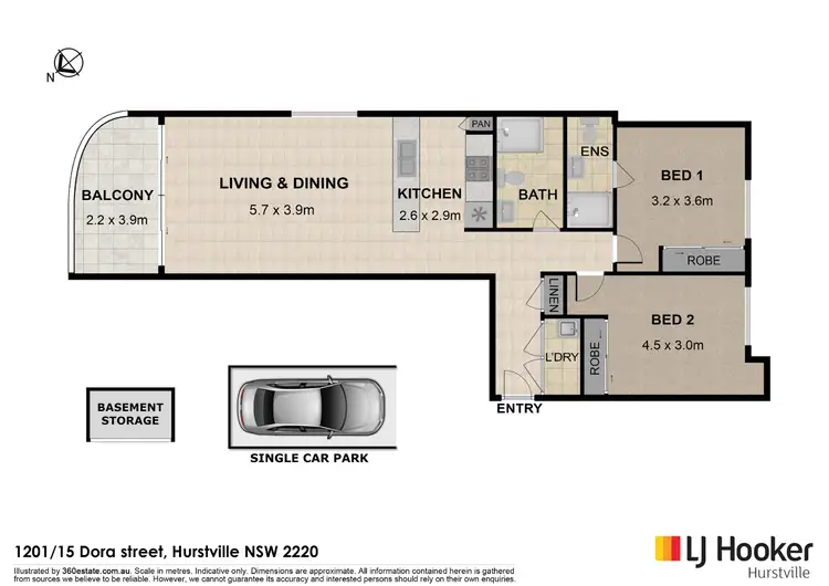 Floorplan of Homely apartment listing, 1201/15 Dora Street, Hurstville NSW 2220