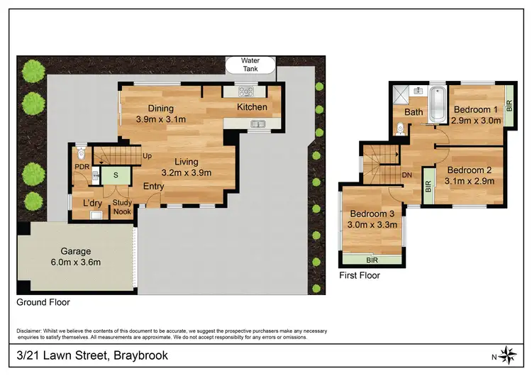Floorplan of Homely townhouse listing, 3/21 Lawn Crescent, Braybrook VIC 3019