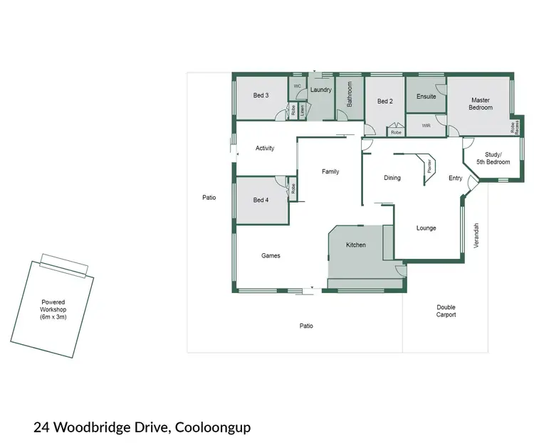 Floorplan of Homely house listing, 24 Woodbridge Drive, Cooloongup WA 6168