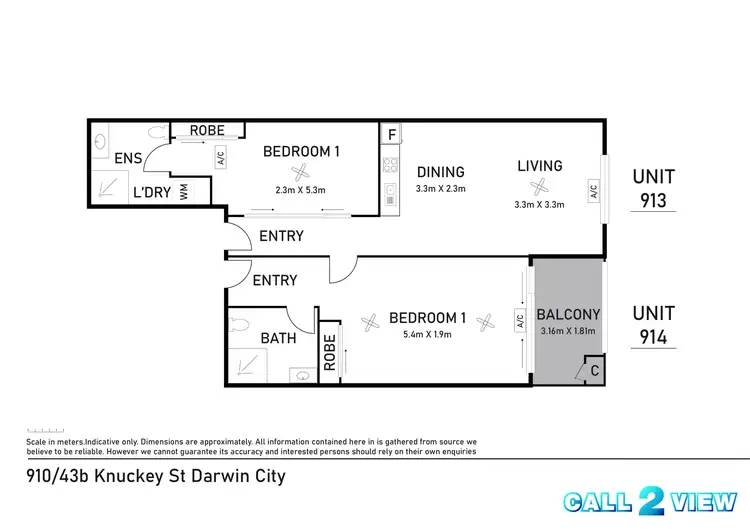 Floorplan of Homely apartment listing, 910/43B Knuckey Street, Darwin City NT 800