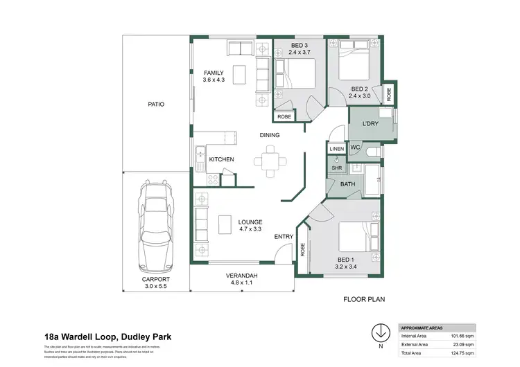 Floorplan of Homely semi-detached listing, 18A Wardell Loop, Dudley Park WA 6210