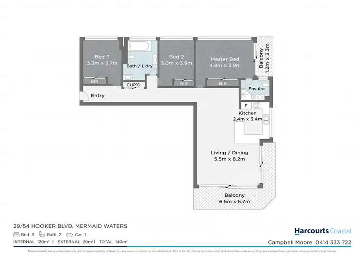 Floorplan of Homely apartment listing, 29/54 Hooker Boulevard, Mermaid Waters QLD 4218