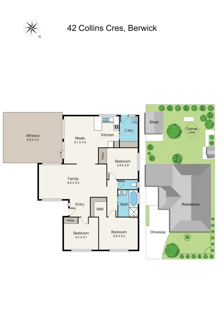 Floorplan of Homely house listing, 42 Collins Crescent, Berwick VIC 3806