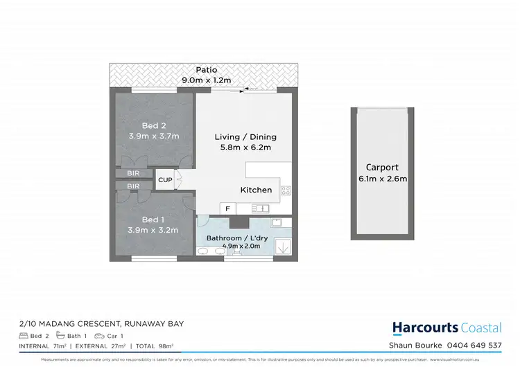 Floorplan of Homely apartment listing, 2/10 Madang Crescent, Runaway Bay QLD 4216