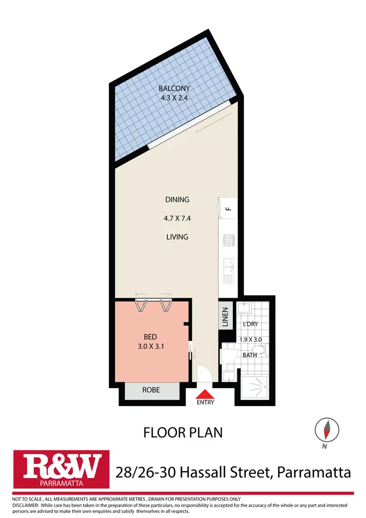 Floorplan of Homely unit listing, 28/26-30 Hassall Street, Parramatta NSW 2150