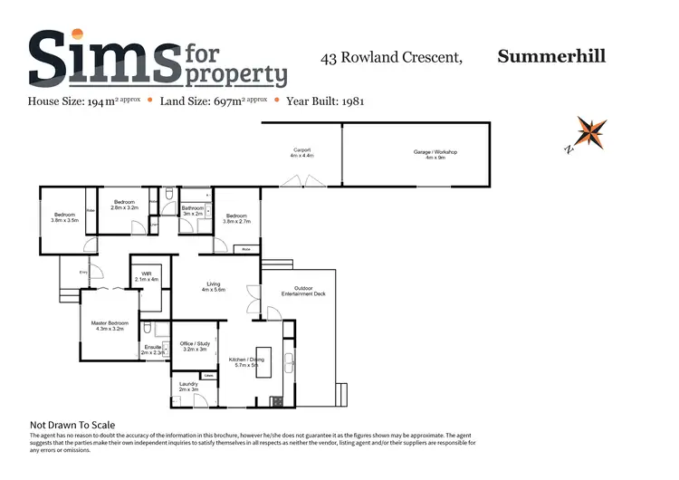 Floorplan of Homely house listing, 43 Rowland Crescent, Summerhill TAS 7250