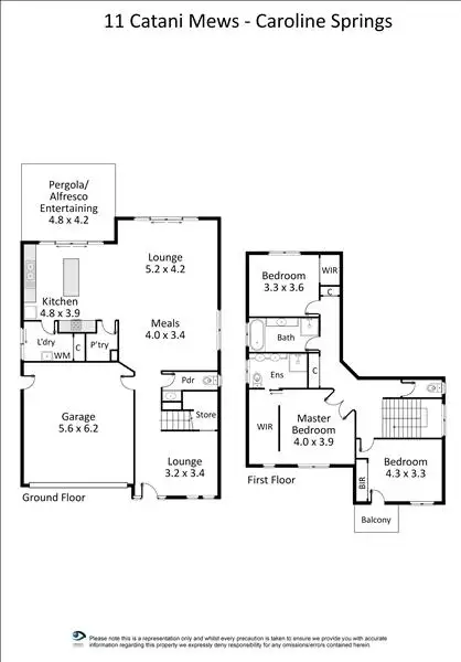 Floorplan of Homely house listing, 11 Catani Mews, Caroline Springs VIC 3023
