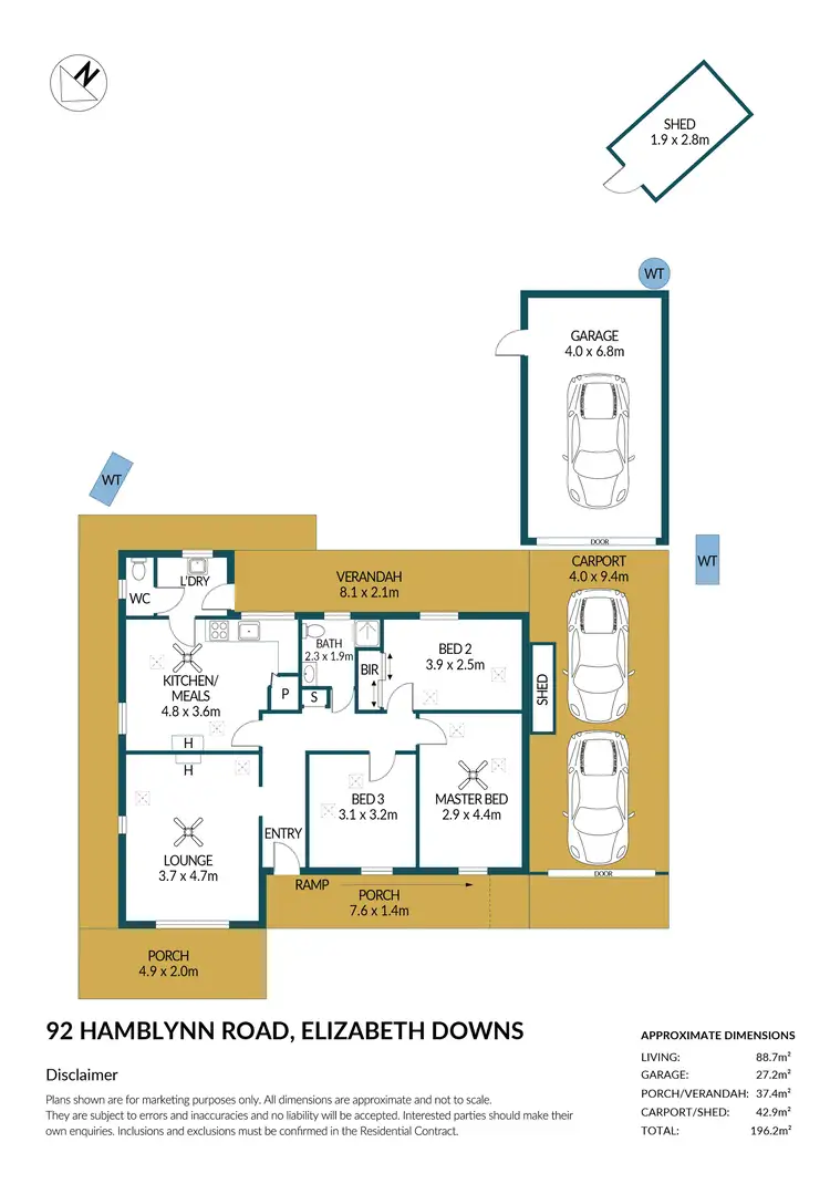 Floorplan of Homely house listing, 92 Hamblynn Road, Elizabeth Downs SA 5113